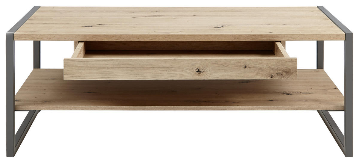 KONFERENČNÍ STOLEK, dub artisan, kompozitní dřevo, 110/60/40 cm - šedá/dub artisan, Design, kov/kompozitní dřevo (110/60/40cm) - Hom`in