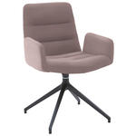 ARMLEHNSTUHL  in Cord  - Hellrosa/Schwarz, Design, Textil/Metall (61/88/66cm) - Dieter Knoll