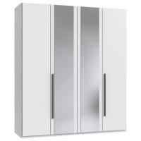 DREHTÜRENSCHRANK 4-türig Graphitfarben, Weiß  - Graphitfarben/Weiß, MODERN, Glas/Holzwerkstoff (180/208/58cm) - Chameo