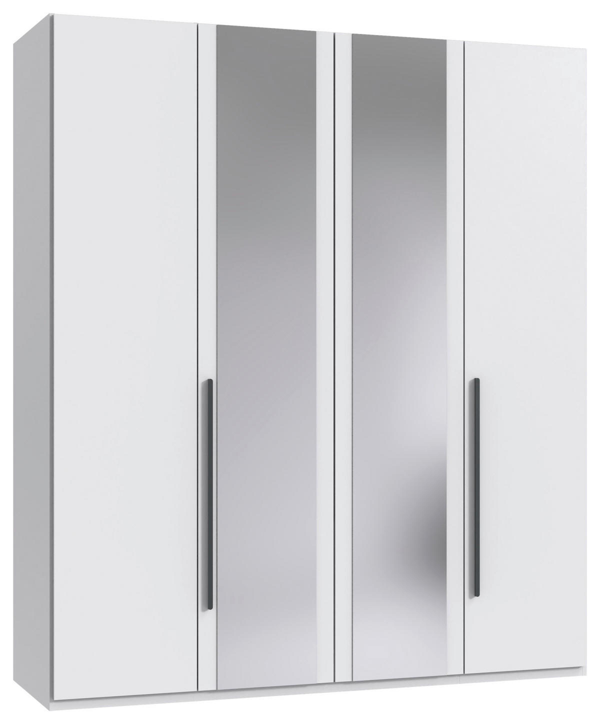 DREHTÜRENSCHRANK 4-türig Graphitfarben, Weiß  - Graphitfarben/Weiß, MODERN, Glas/Holzwerkstoff (180/208/58cm) - Chameo