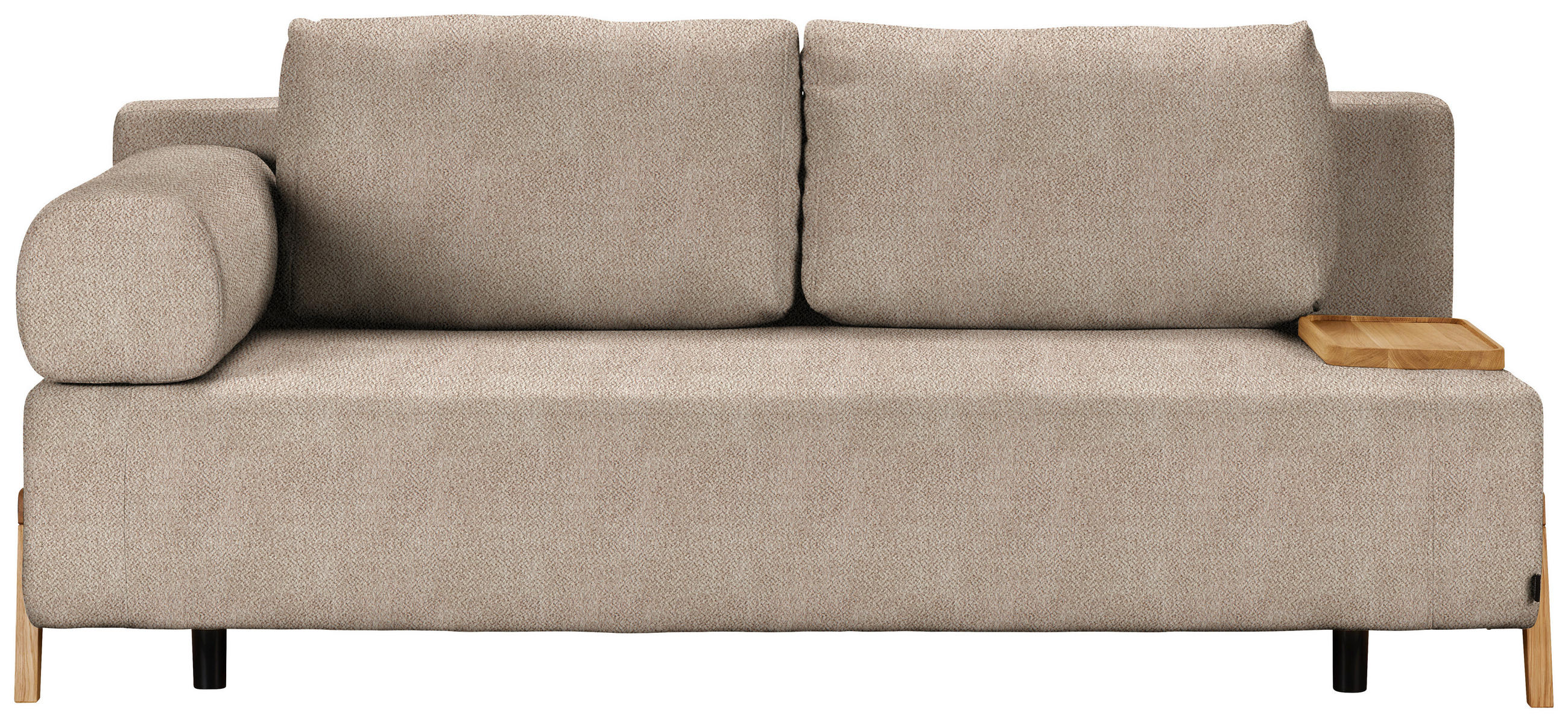 SCHLAFSOFA Chenille Beige  - Beige/Naturfarben, Design, Holz/Textil (211/88/102cm) - Niels Andersson