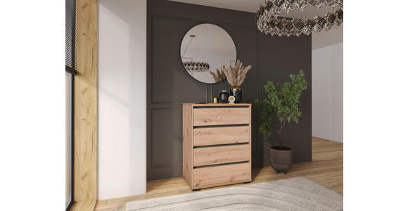 KOMMODE  in 80/103/48 cm  - Eichefarben/Anthrazit, Design, Holzwerkstoff/Kunststoff (80/103/48cm) - Carryhome