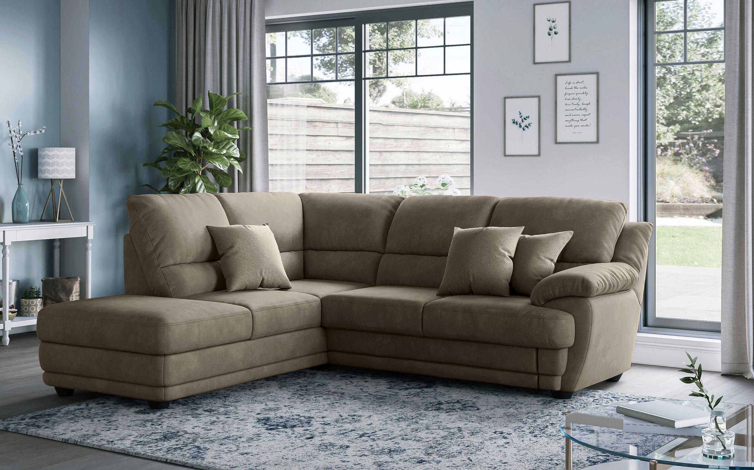 ECKSOFA in Chenille Grau  225/245 cm  - Grau, Design, Kunststoff/Textil (225/245cm) - Livetastic