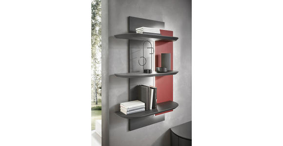 HÄNGEELEMENT Anthrazit, Bordeaux - Bordeaux/Anthrazit, Design (80/120/27cm) - Ambiente