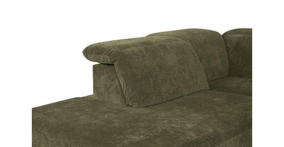ECKSOFA Grün Chenille Kopfteilverstellung, Sitztiefenverstellung  - Schwarz/Grün, Design, Textil/Metall (243/307cm) - Xora