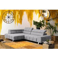 ECKSOFA in Webstoff Hellgrau  - Dunkelgrau/Silberfarben, Design, Textil/Metall (201/295cm) - Hom`in