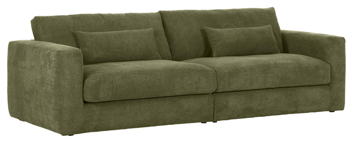 NAGY KANAPÉ textil sötétzöld  - fekete/sötétzöld, Konventionell, műanyag/textil (260/66/115cm) - MID.YOU