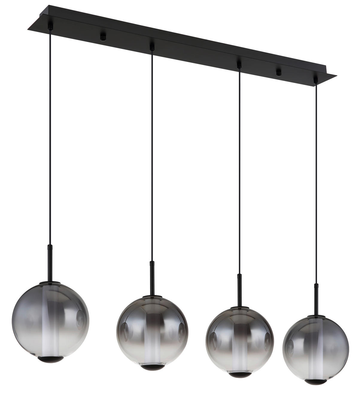 LED-HÄNGELEUCHTE LACY 100/18/120 cm   - Schwarz/Weiß, KONVENTIONELL, Glas/Kunststoff (100/18/120cm) - Globo