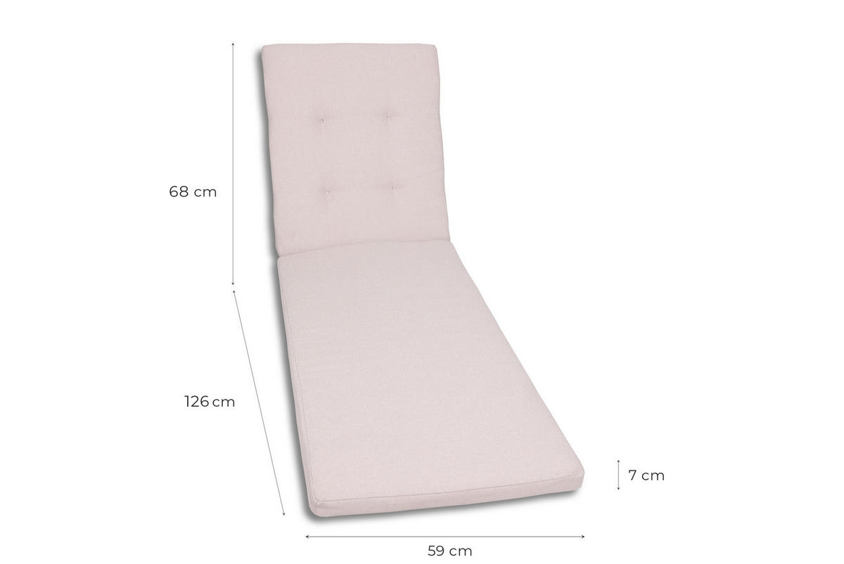 LIEGENAUFLAGE Uni  - Naturfarben, Basics, Textil (59/7/195cm)
