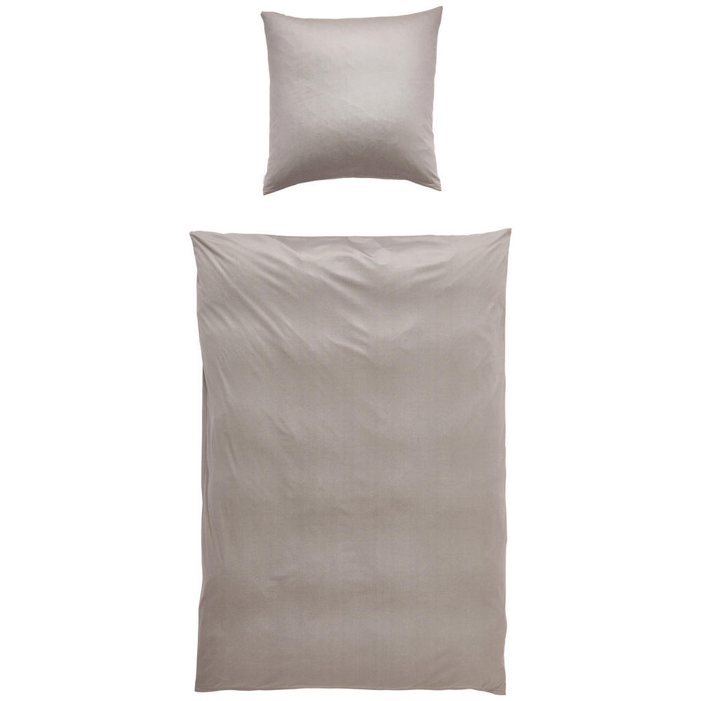 Thumbnail - Estella Bettwäsche, Taupe, Textil, Uni, 135x200 cm, bügelfrei, atmungsaktiv, Schlaftextilien, Bettwäsche, Bettwäsche, Je...
