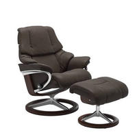 RELAXSESSELSET in Holz, Leder Braun, Dunkelbraun  - Dunkelbraun/Alufarben, Design, Leder/Holz (83/100-110/76cm) - Stressless