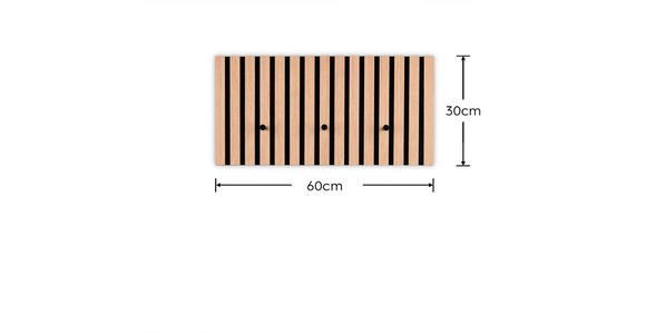 GARDEROBENPANEEL in 60/30/7 cm - Schwarz/Eiche Artisan, MODERN, Holzwerkstoff/Textil (60/30/7cm) - Xora