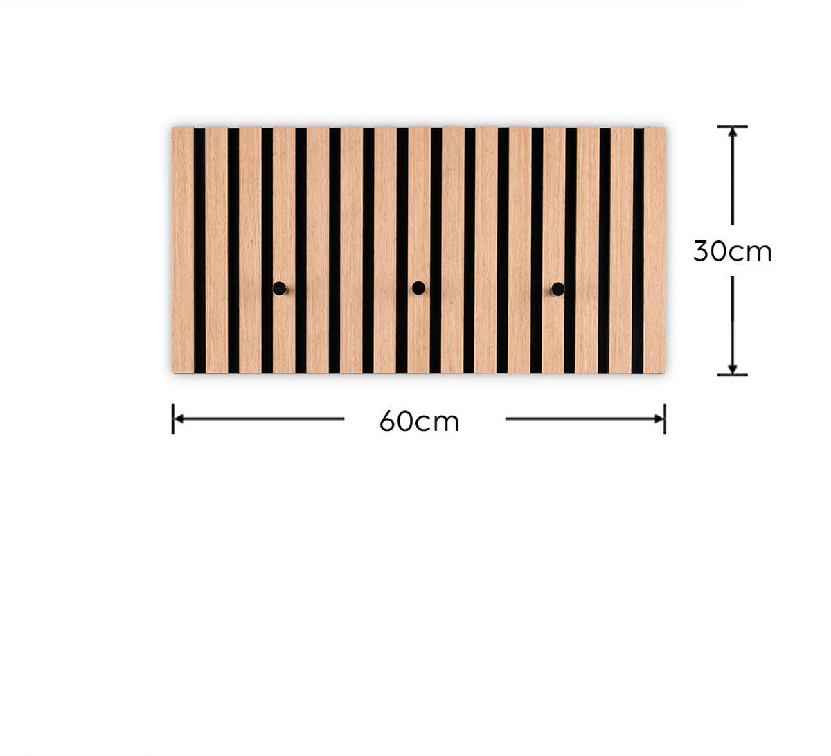GARDEROBENPANEEL  in 60/30/7 cm  - Schwarz/Eiche Artisan, MODERN, Holzwerkstoff/Textil (60/30/7cm) - Xora