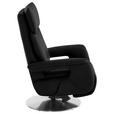 RELAXSESSEL in Leder Schwarz  - Edelstahlfarben/Schwarz, Design, Leder/Metall (78/112/85cm) - Cantus