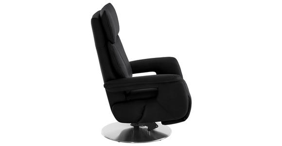 RELAXSESSEL in Leder Schwarz - Edelstahlfarben/Schwarz, Design, Leder/Metall (78/112/85cm) - Cantus