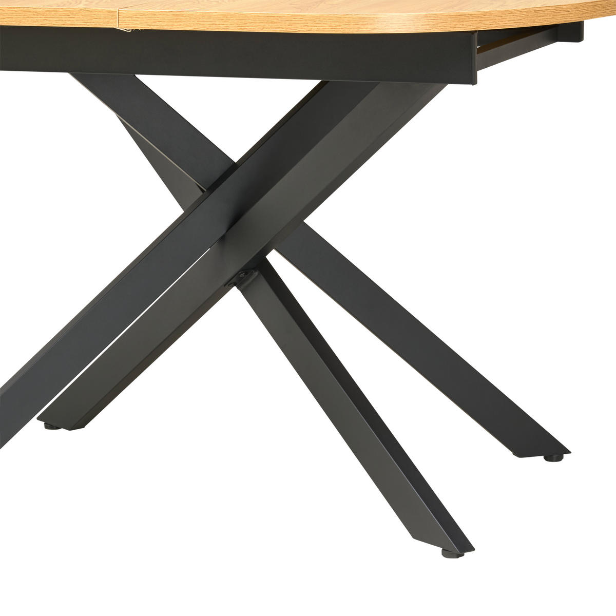 AUSZIEHTISCH - Eichefarben/Schwarz, KONVENTIONELL, Holzwerkstoff/Metall (120-160/75/90cm) - MID.YOU