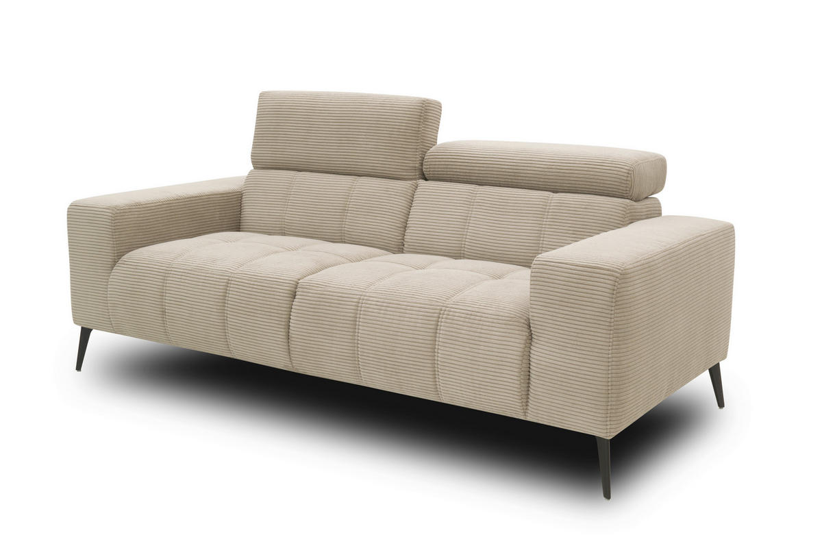 2-SITZER-SOFA TRENTO Mikrofaser Taupe  - Taupe/Dunkelgrau, MODERN, Textil/Metall (208/79/104cm) - MID.YOU