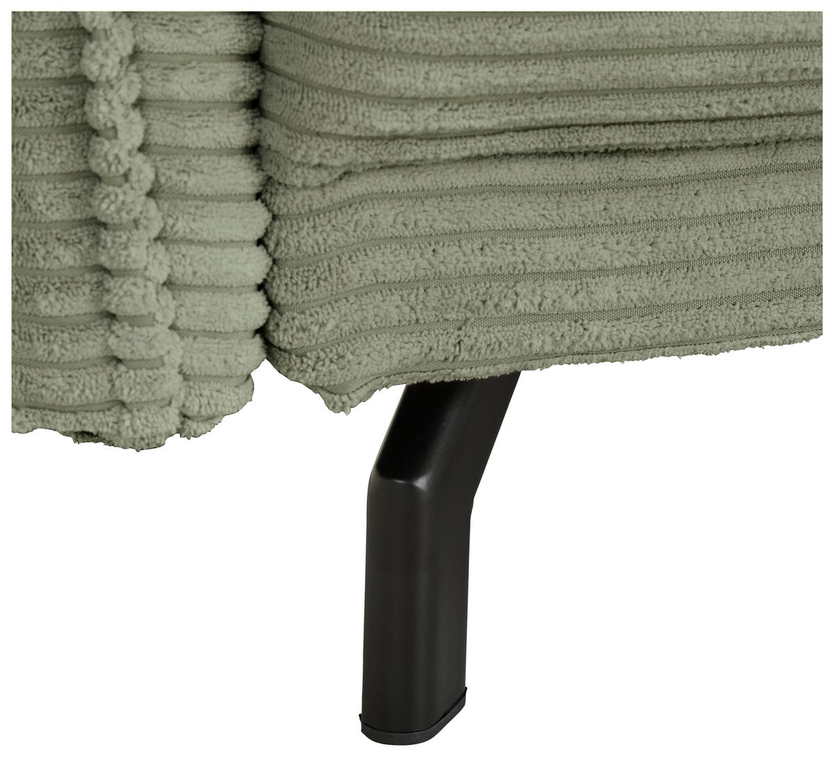 BIGSOFA in Cord Olivgrün  - Schwarz/Olivgrün, Design, Textil/Metall (226/91/103cm) - Carryhome
