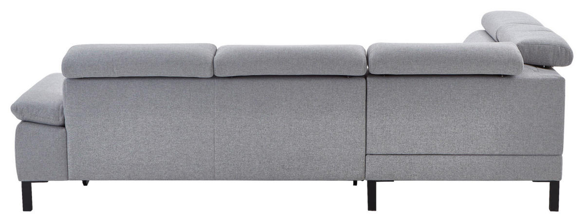 ECKSOFA in Flachgewebe Hellgrau  - Hellgrau/Schwarz, Design, Holzwerkstoff/Textil (217/272cm) - Pure Home Comfort