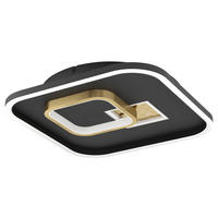 DECKENLEUCHTE 38/38/6 cm   - Goldfarben/Schwarz, Design, Kunststoff/Metall (38/38/6cm) - Eglo
