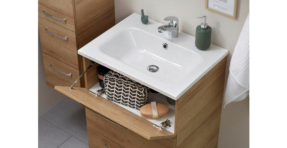 WASCHBECKEN 61/2/46 cm - Weiß, KONVENTIONELL, Stein (61/2/46cm) - Xora