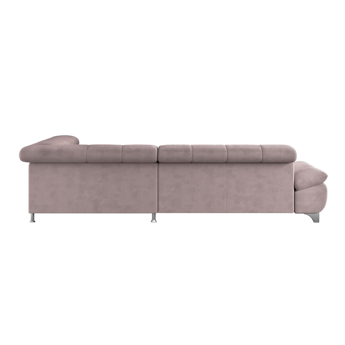 ECKSOFA Rosa Chenille  - Chromfarben/Rosa, KONVENTIONELL, Textil/Metall (312/234cm) - Livetastic