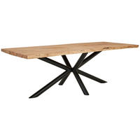 ESSTISCH in Holz, Metall 220/100/78 cm   - Schwarz/Akaziefarben, Romantik / Landhaus, Holz/Metall (220/100/78cm) - Landscape