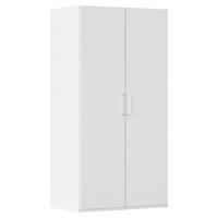 DREHTÜRENSCHRANK  in Weiß  - Silberfarben/Weiß, Design, Holzwerkstoff/Kunststoff (101/197/60cm) - Novel