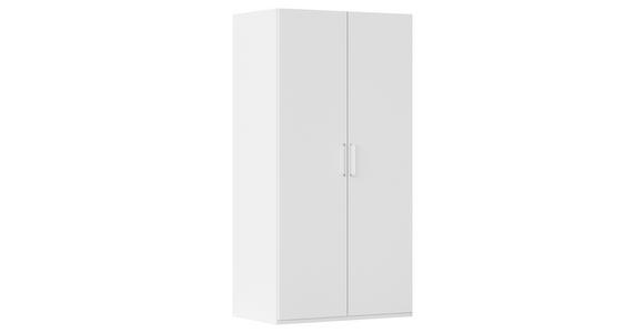 DREHTÜRENSCHRANK in Weiß - Silberfarben/Weiß, Design, Holzwerkstoff/Kunststoff (101/197/60cm) - Novel