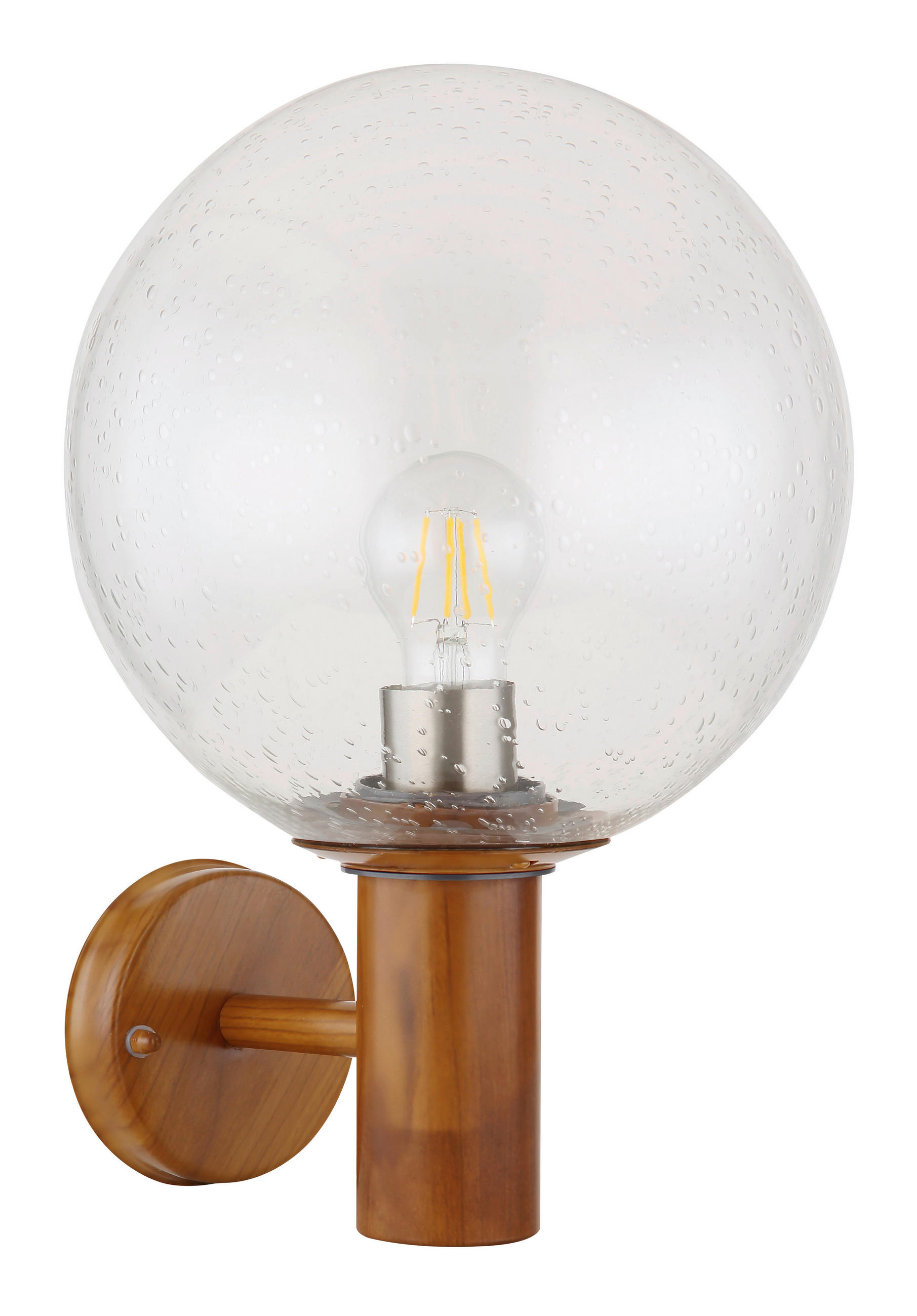 AUSSENWANDLEUCHTE - Klar/Braun, Basics, Glas/Metall (25/37cm) - Globo