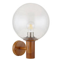 VÄGGLAMPA FÖR UTOMHUS - klar/brun, Basics, metall/glas (25/37cm) - Globo