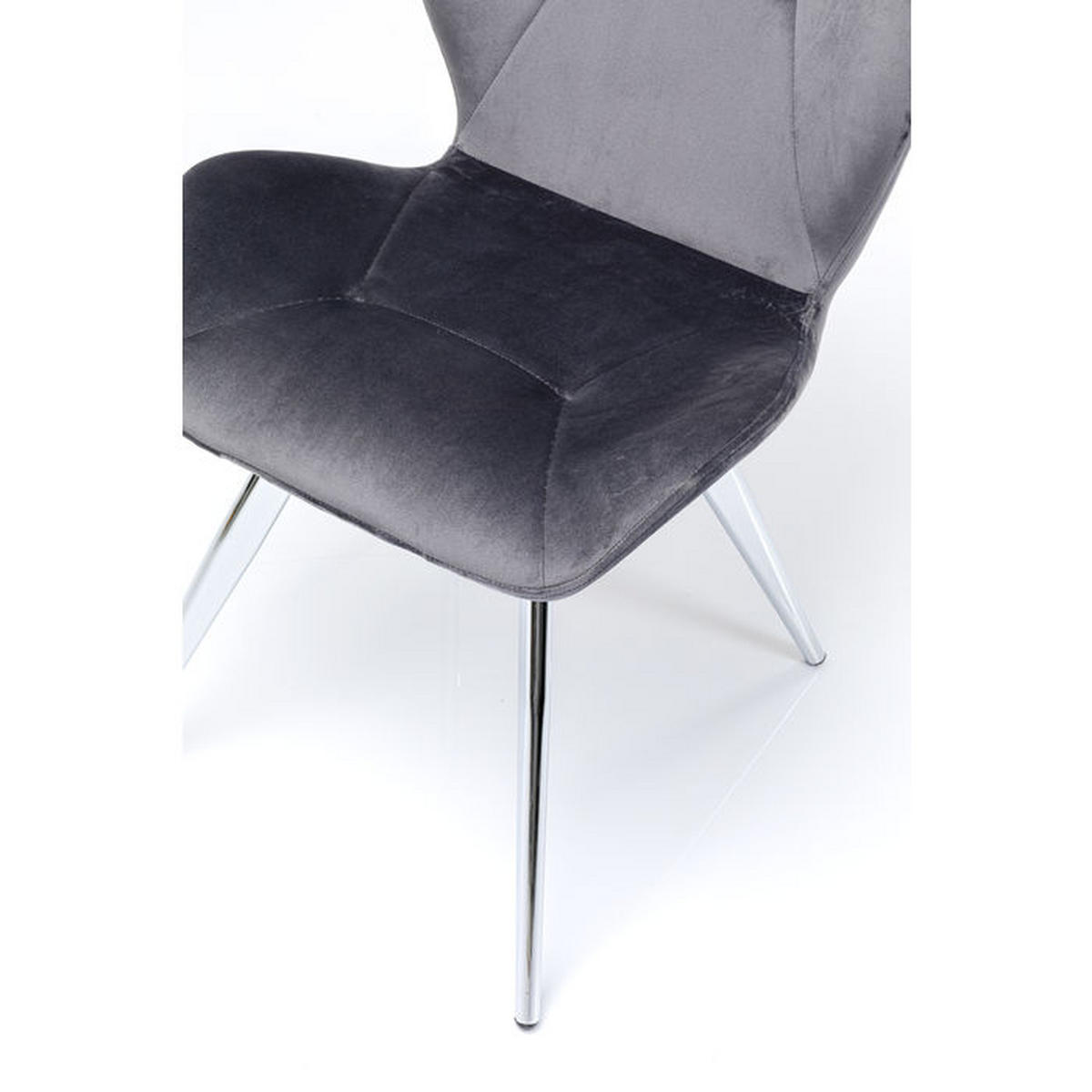 STUHL - Chromfarben/Grau, Design, Textil/Metall (50/82/53cm) - Kare-Design