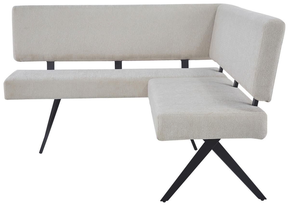 ECKBANK  in Schwarz, Beige  - Beige/Schwarz, KONVENTIONELL, Textil/Metall (190/150/90/62cm) - MID.YOU