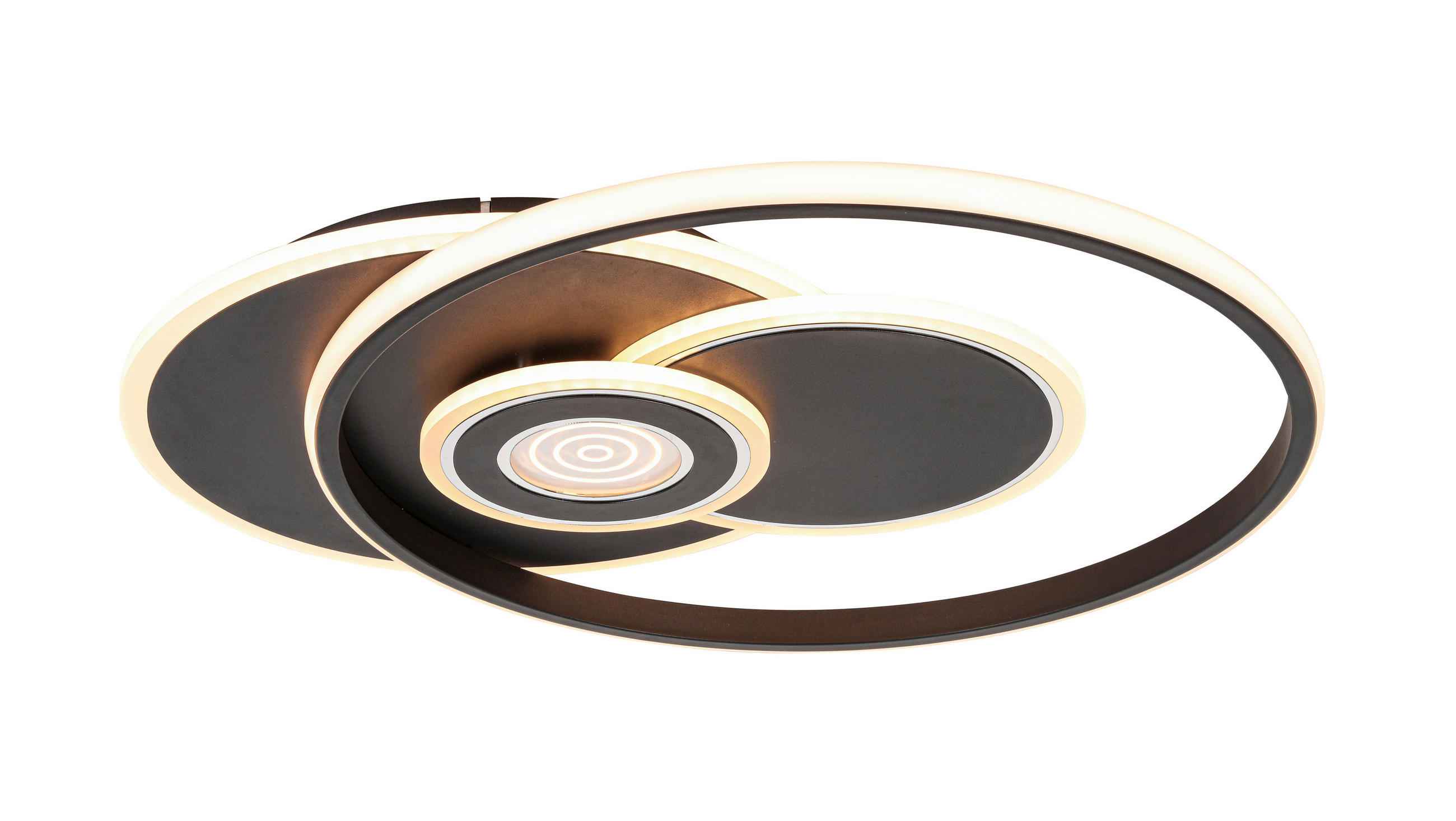LED-DECKENLEUCHTE Lino  Smart 54,5/46/6 cm   - Chromfarben/Schwarz, Design, Kunststoff/Metall (54,5/46/6cm) - Novel