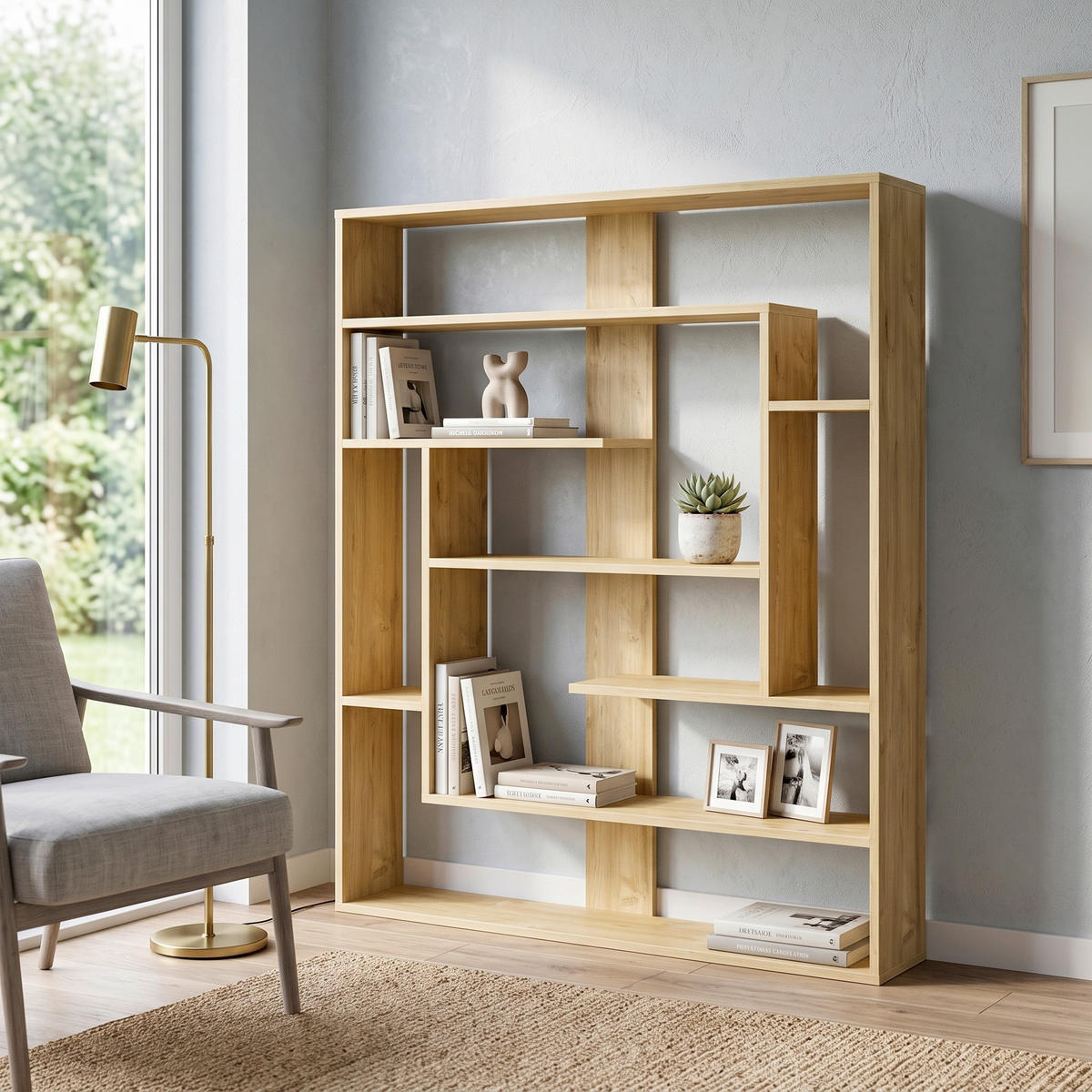 REGAL  114/132/22 cm Eichefarben  - Eichefarben, Design, Holzwerkstoff (114/132/22cm) - Livetastic
