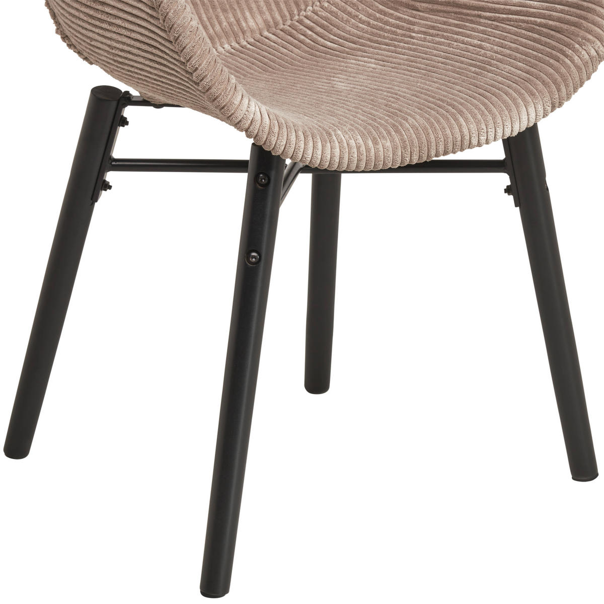 ARMLEHNSTUHL Cord matt  - Schwarz/Braun, Modern, Holz/Kunststoff (58/81/61cm) - MID.YOU