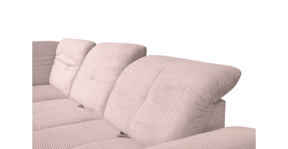 ECKSOFA in Cord Hellrosa 242/313 cm - Hellrosa/Schwarz, Design, Textil/Metall (242/313cm) - Xora