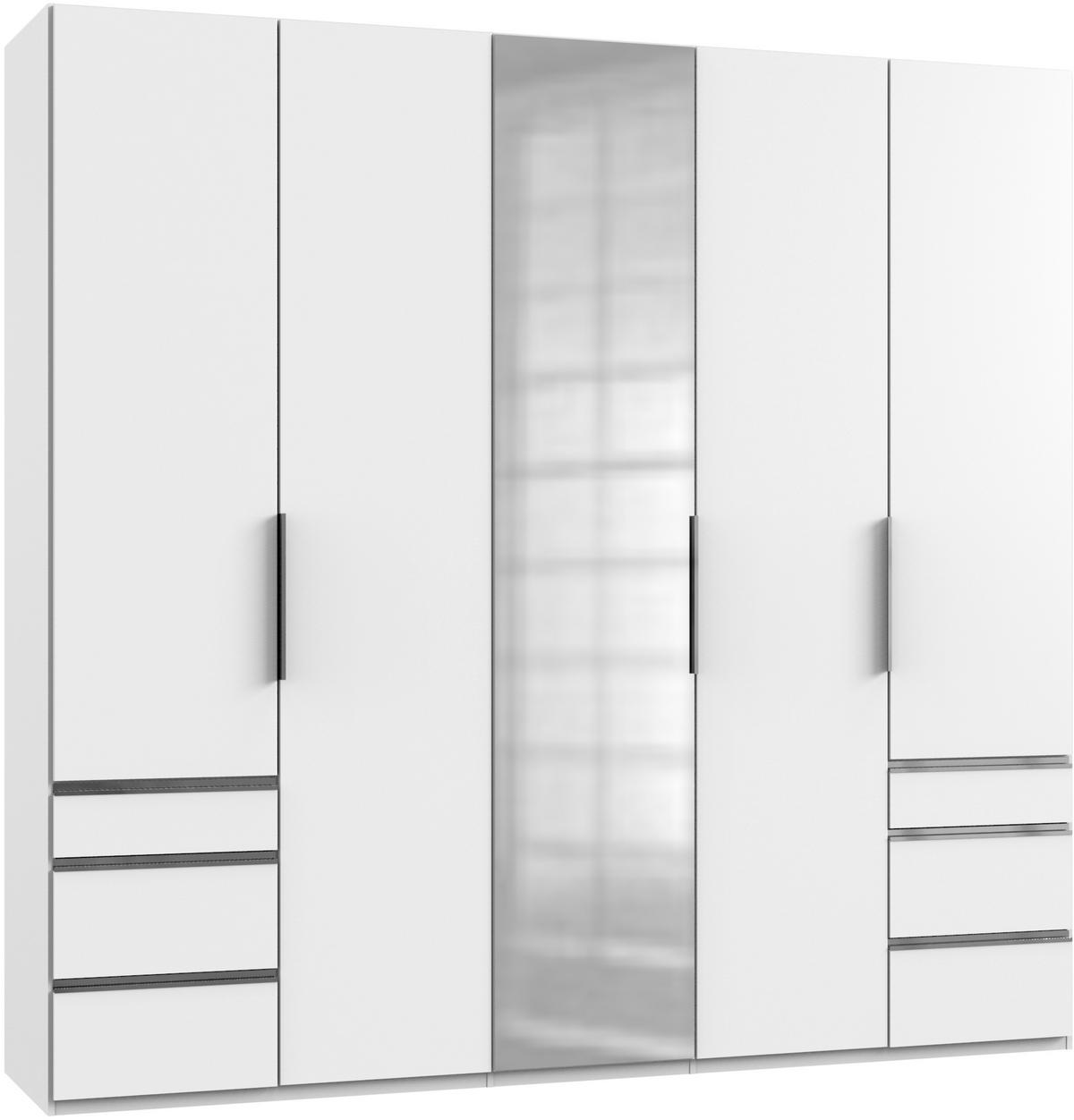 DREHTÜRENSCHRANK in Weiss  - Chromfarben/Weiss, Modern, Holzwerkstoff (250/236/58cm) - MID.YOU