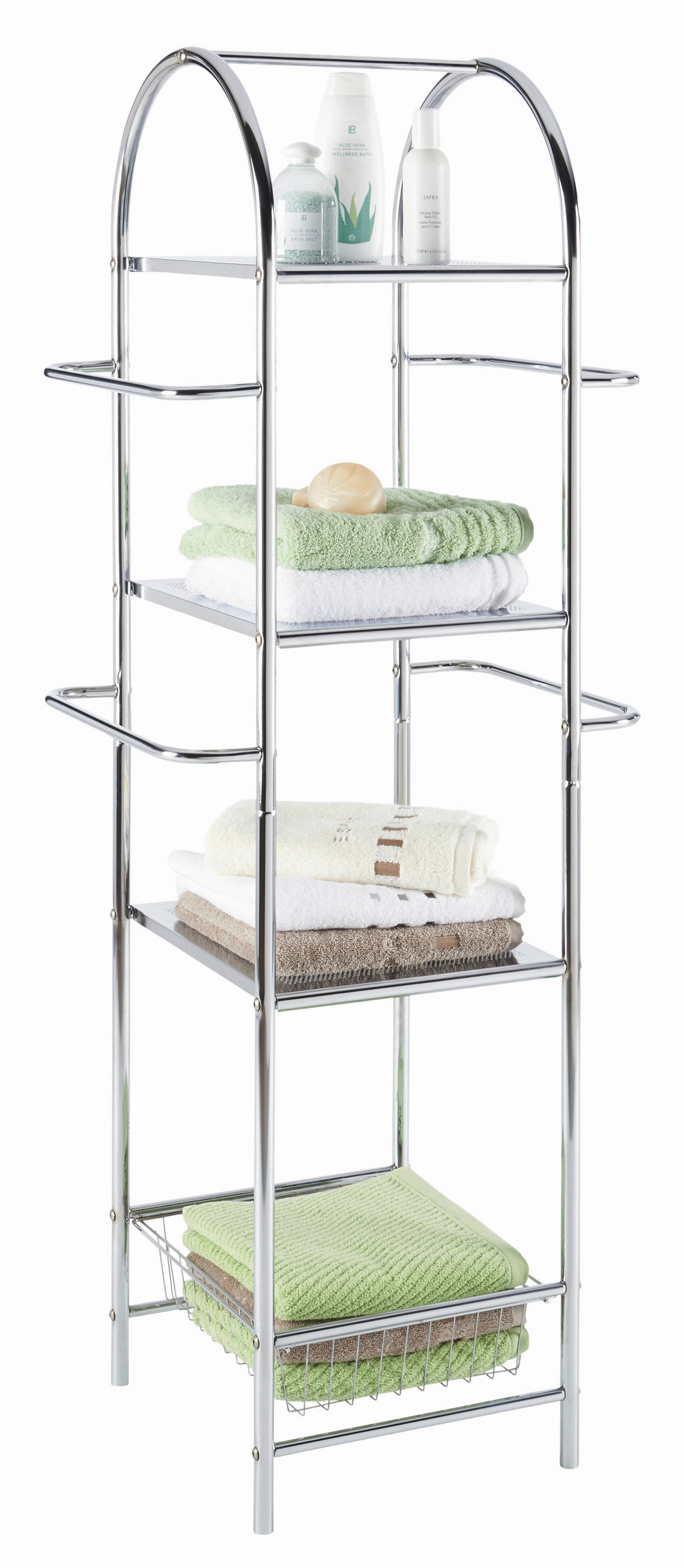 REGAL ZA KUPATILO  boja hroma , metal  - boja hroma, Dizajnerski, metal (51/132/33cm) - Xora