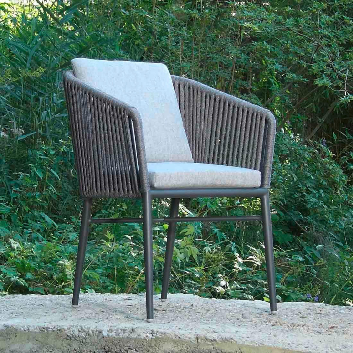 STAPELSESSEL Aluminium Graphitfarben, Grau  - Graphitfarben/Grau, MODERN, Textil/Metall (61/82/63cm) - Ambia Garden