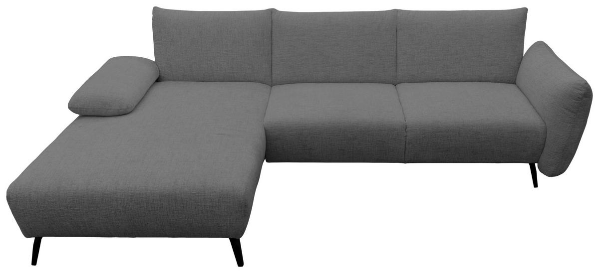 ECKSOFA 200 030 Grau Chenille  - Beige/Schwarz, MODERN, Textil/Metall (155/274cm) - Livetastic