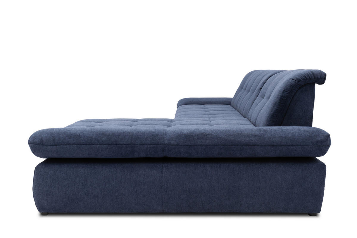ECKSOFA in Mikrofaser Dunkelblau  300/172 cm  - Chromfarben/Dunkelblau, KONVENTIONELL, Textil/Metall (300/172cm) - MID.YOU
