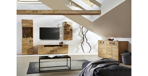 WOHNWAND in Eichefarben - Eichefarben, KONVENTIONELL, Glas/Holz (280/201,5/47,7cm) - Cantus