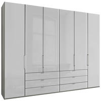 DREHTÜRENSCHRANK in Grau, Weiss  - Chromfarben/Weiss, Konventionell, Glas/Holzwerkstoff (300/216/58cm) - Dieter Knoll