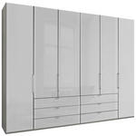 DREHTÜRENSCHRANK  in Grau, Weiß  - Chromfarben/Weiß, KONVENTIONELL, Glas/Holzwerkstoff (300/216/58cm) - Dieter Knoll