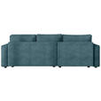 ECKSOFA Türkis Cord Zierkissen, Rückenkissen, Bettkasten, Schlaffunktion, Rücken echt, Liegefläche im Originalstoff  - Türkis/Schwarz, MODERN, Kunststoff/Textil (190/280cm) - Carryhome