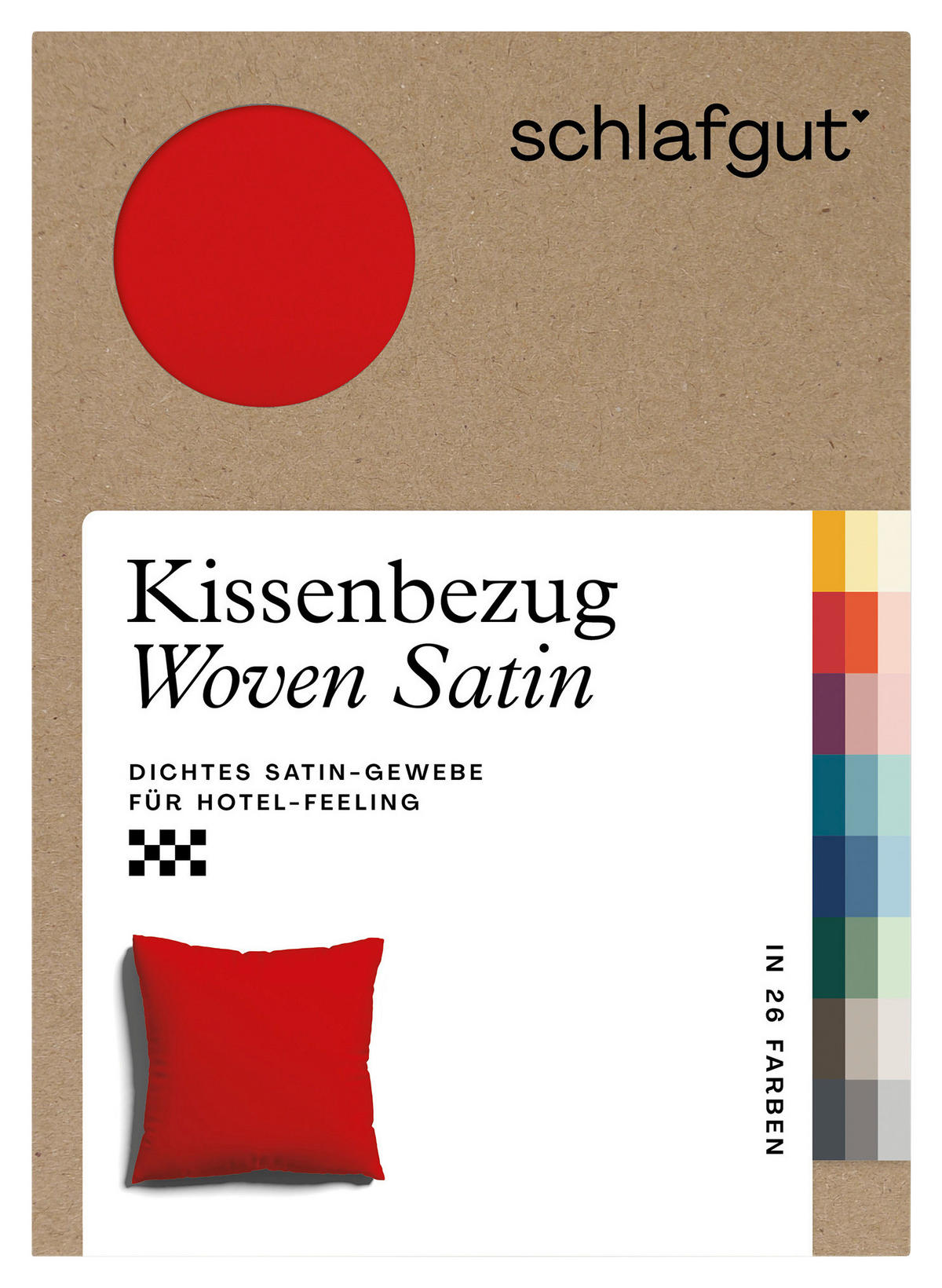 KISSENHÜLLE WOVEN SATIN 40/40 cm  - Dunkelrot, Basics, Textil (40/40cm) - Schlafgut