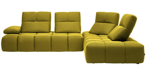 ECKSOFA in Struktur Gelb 313/233 cm - Gelb/Schwarz, Design, Kunststoff/Textil (313/233cm) - Emilio Belluti