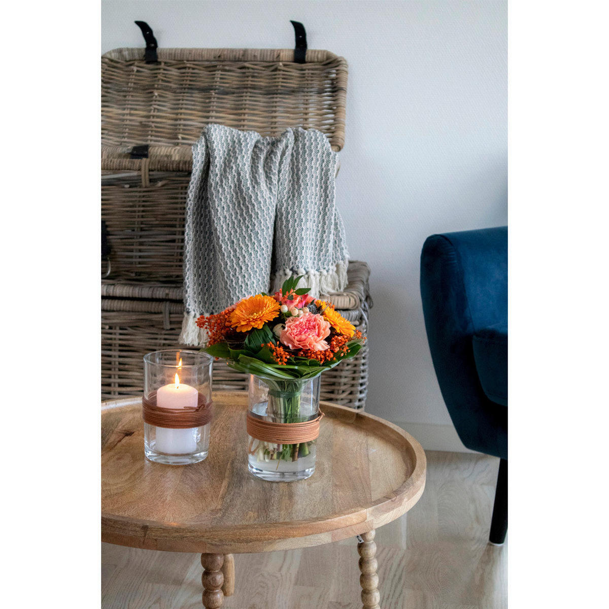 COUCHTISCH Jammu Mangoholz 60/60/35 cm rund Hellbraun  - Hellbraun/Naturfarben, Design, Holz (60/60/35cm) - MID.YOU