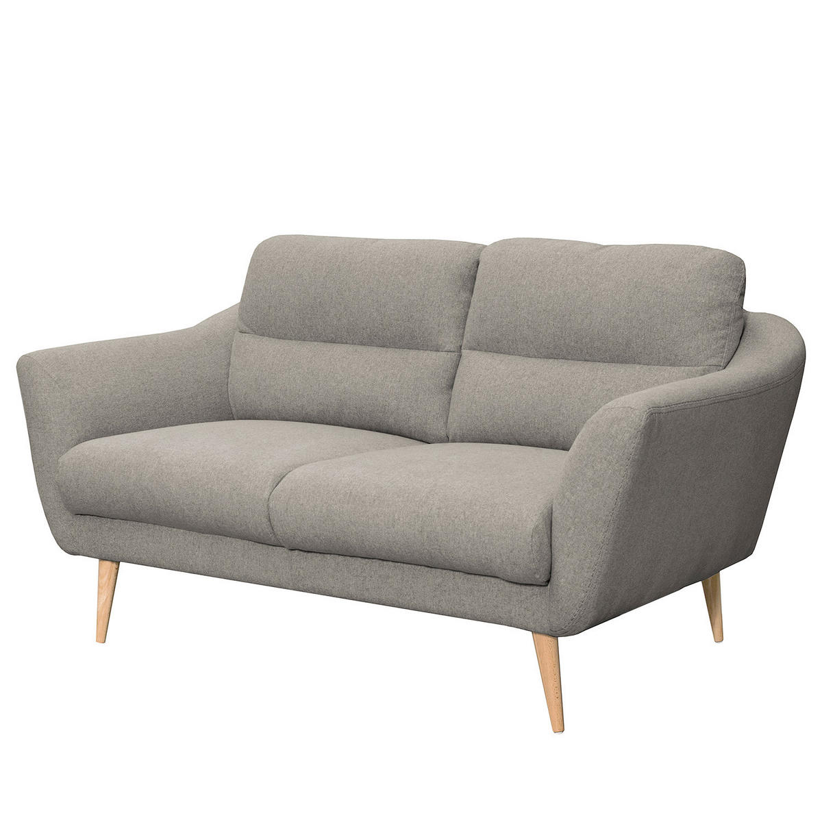 2-SITZER-SOFA Webstoff Grau  - Buchefarben/Grau, Design, Holz/Textil (158/87/88cm) - Livetastic